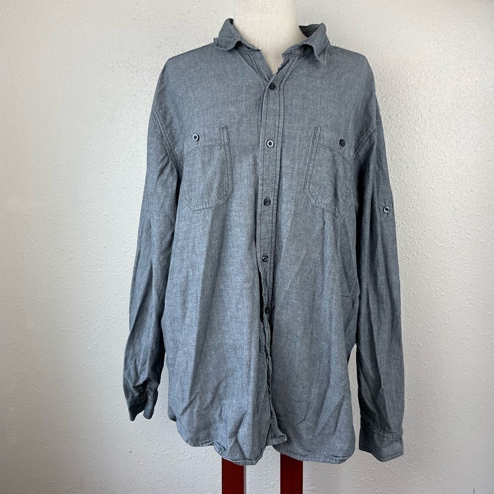 Red Camel Gray Button Down Shirt Size XXL
